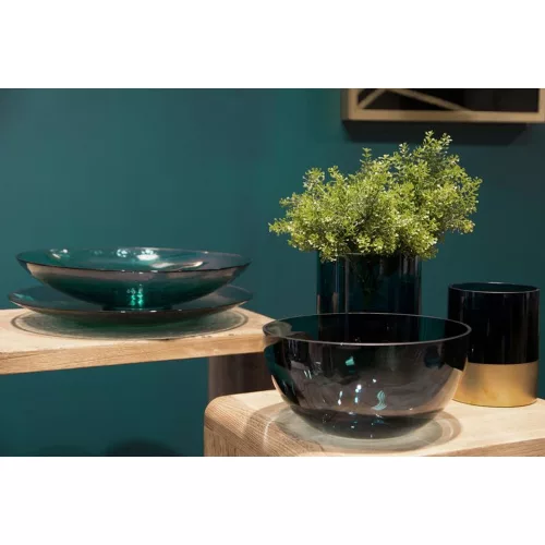 Lili6 üveg tál Türkiz 37x4 cm