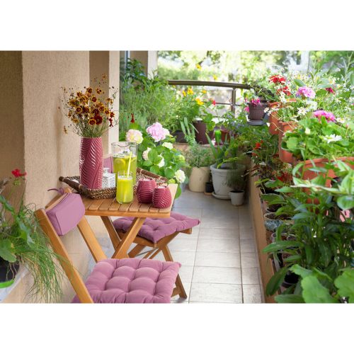 Ada ülőpárna megkötővel Világos lila 40x40x6 cm