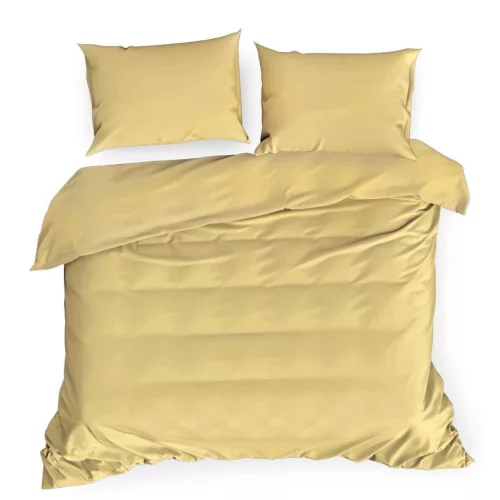 Nova3 pamut-szatén ágyneműhuzat Mustársárga 140x200 cm - 70x90 cm 1db