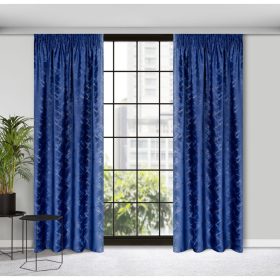   Adria bársony sötétítő függöny Sötétkék/pezsgő 140x270 cm