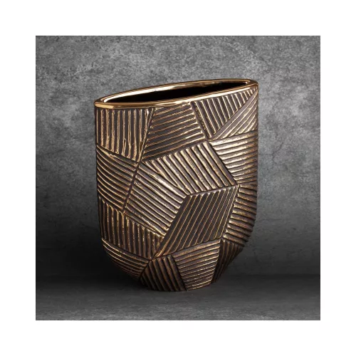 Emmi 01 kerámia váza Fekete/arany 21x9x28 cm