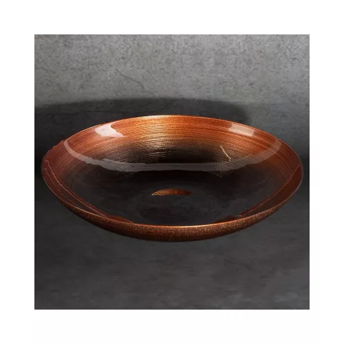 Morocco2 üveg tál Réz/átlátszó 40x40x7 cm