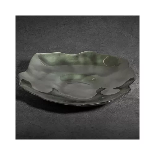 Nikol üveg tál Zöld 30x28x5 cm