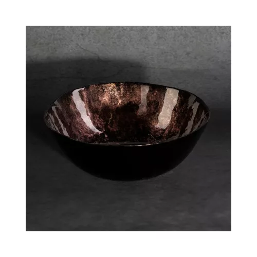 Pati üveg tál Barna/fekete 22x22x8 cm