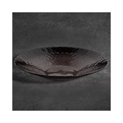 Palermo üveg tál Grafit 40x40x8 cm