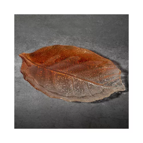 Sava dekoratív üveg tál Narancssárga/átlátszó 35x24x3 cm