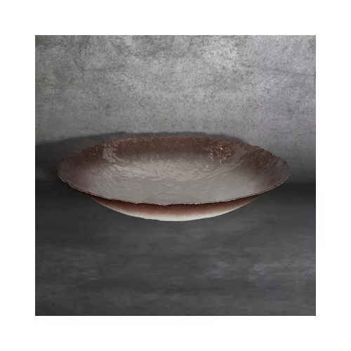 Seville üveg tál Krém/barna 40x40x8 cm