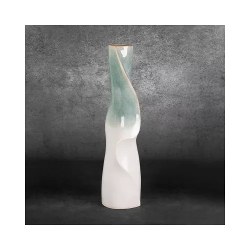 Liana kerámia váza Krémszín/menta 14x13x47 cm