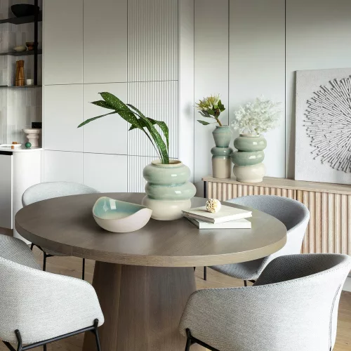 Liana kerámia váza Krémszín/menta 17x17x23 cm