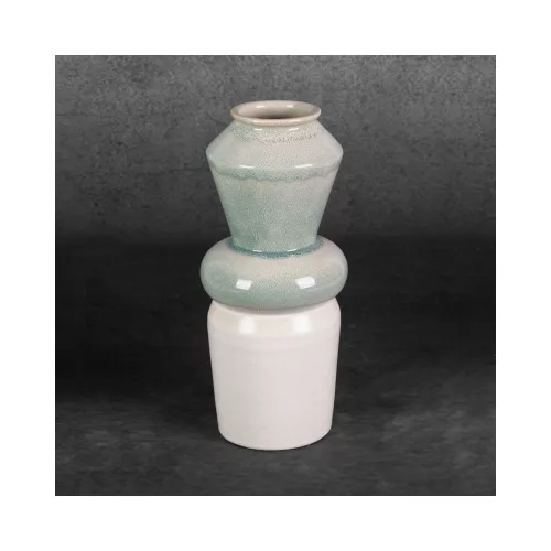 Liana kerámia váza Krémszín/menta 14x14x31 cm