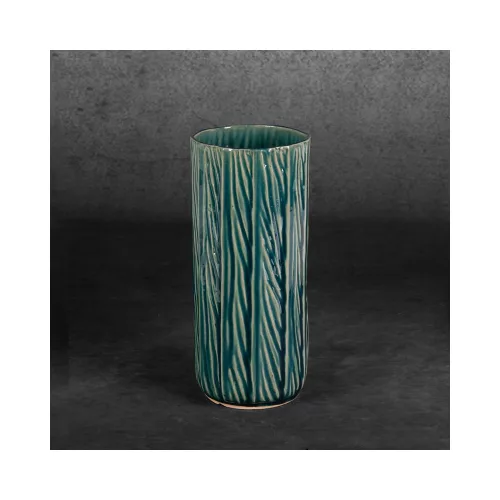 Rea kerámia váza Zöld/bézs 12x12x28 cm