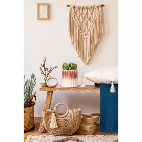 Evita kerámia kaspó Krémszín/rózsaszín 15x15x16 cm