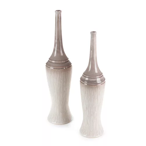 Rosina kerámia magas design padlóváza krémszín 18x18x76 cm