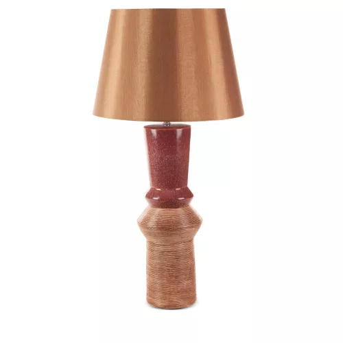 Elda asztali lámpa Piros/világosbarna 35x35x75 cm