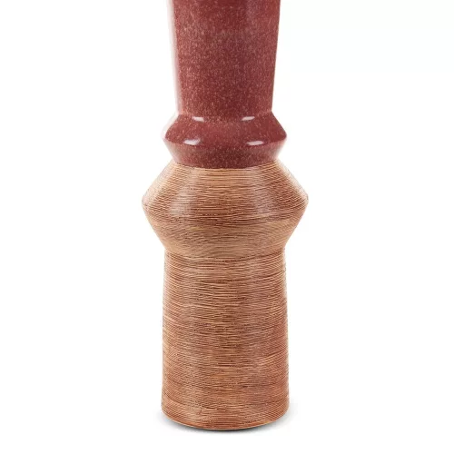 Elda asztali lámpa Piros/világosbarna 35x35x75 cm