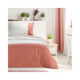   Novad kétszínű pamut ágyneműhuzat Fehér/téglavörös 140x200 cm - 70x90 cm 1db