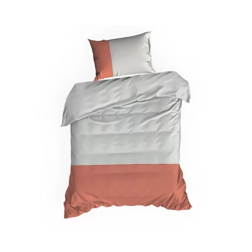 Novad kétszínű pamut ágyneműhuzat Fehér/téglavörös 140x200 cm - 70x90 cm 1db