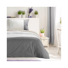  Novad kétszínű pamut ágyneműhuzat Fehér/acélszürke 140x200 cm - 70x90 cm 1db