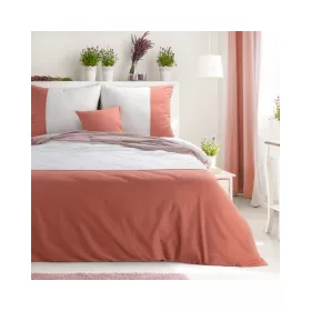   Novad kétszínű pamut ágyneműhuzat Fehér/téglavörös 220x200 cm - 70x80 cm 2db