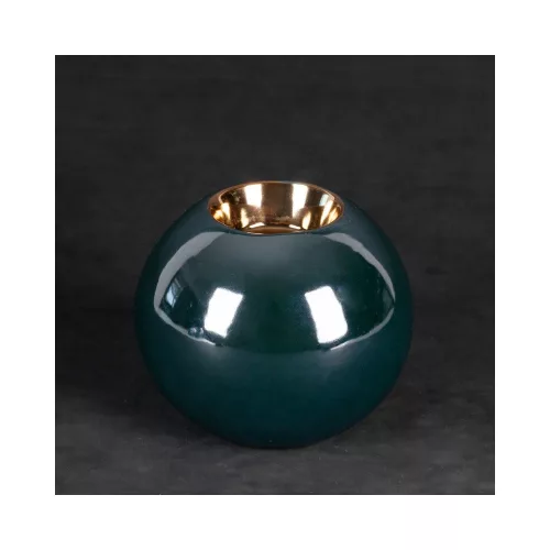 Amora2 kerámia gyertyatartó Zöld 12x12x11 cm