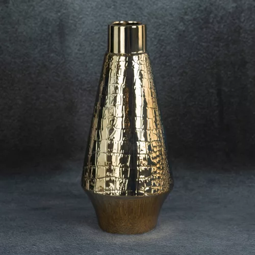 Erna kerámia arany váza 14x14x31 cm