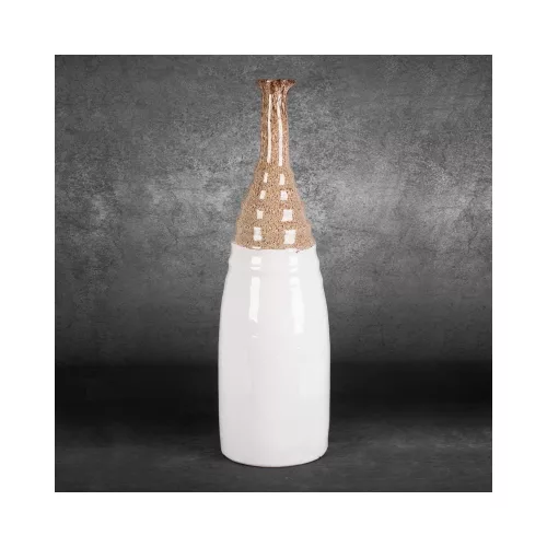 Erina kerámia váza Fehér/barna 21x21x71 cm