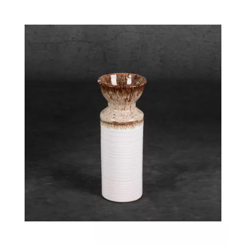 Erina kerámia váza Fehér/barna 8x8x20 cm