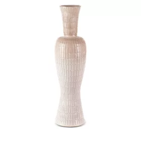 Edna kerámia magas váza Krémszín 19x19x71 cm