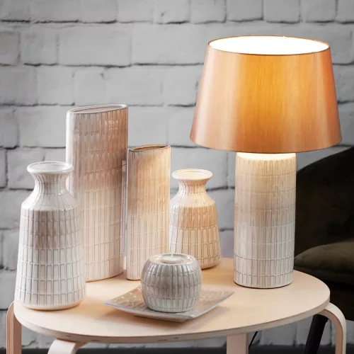 Edna kerámia váza Krémszín 15x15x22 cm