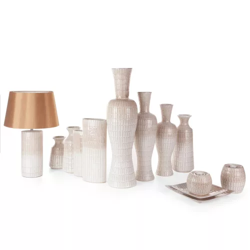 Edna kerámia váza Krémszín 15x15x22 cm