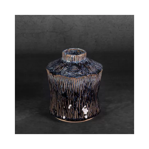 Alda kerámia váza Gránátkék 17x17x20 cm