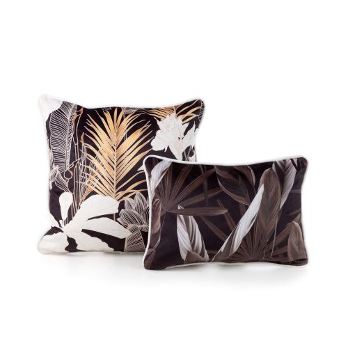 Amazonas bársony díszpárna Bézs/fekete 45x30 cm