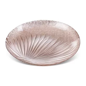   Bena műüveg tál pálmalevél motívummal Világos rózsaszín 28x4 cm