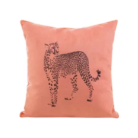 Leo bársony párnahuzat Korall/fekete 45x45 cm