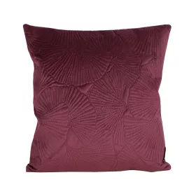   Ginkgo levél nyomatos bársony párnahuzat Burgundi vörös 45x45 cm