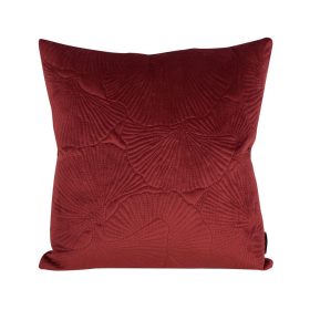   Ginkgo levél nyomatos bársony párnahuzat Téglavörös 45x45 cm