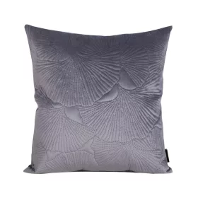  Ginkgo levél nyomatos bársony párnahuzat Acélszürke 45x45 cm