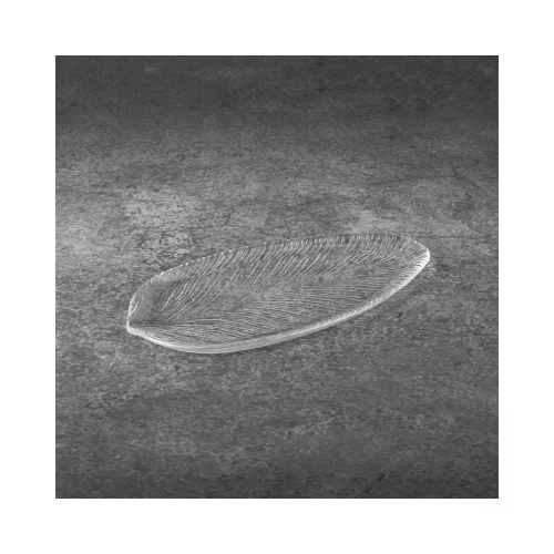 Debi dekoratív üveg tál Átlátszó 30x14x2 cm