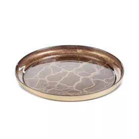   Suzi dekoratív műüveg tál arany mintával Arany/barna 21x2 cm