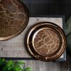 Suzi dekoratív műüveg tál arany mintával Arany/barna 21x4 cm