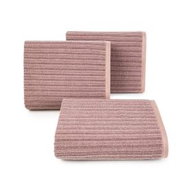   Avinion1 csíkos törölköző Púder rózsaszín/lila 50x90 cm