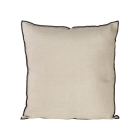   Egyszínű párnahuzat vászon szövetből fekete szegéllyel Bézs 45x45 cm