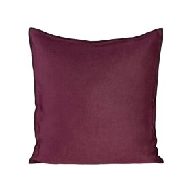  Egyszínű párnahuzat vászon szövetből fekete szegéllyel Burgundi vörös 45x45 cm