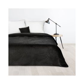   Luiz4 bársony ágytakaró pálmalevél mintával Fekete 170x210 cm