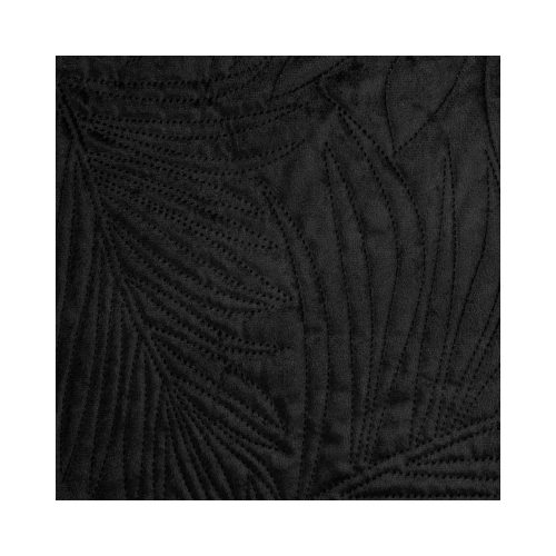 Luiz4 bársony ágytakaró pálmalevél mintával Fekete 170x210 cm