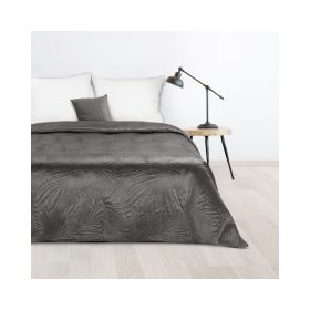   Luiz4 bársony ágytakaró pálmalevél mintával Grafit 170x210 cm