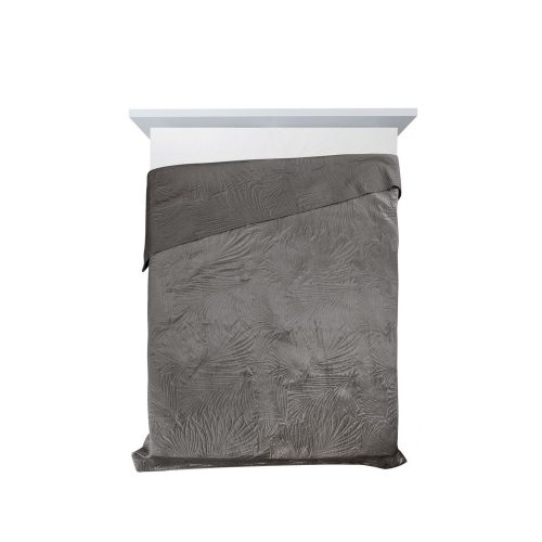 Luiz4 bársony ágytakaró pálmalevél mintával Grafit 170x210 cm