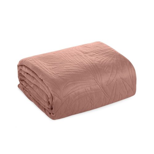 Luiz4 bársony ágytakaró pálmalevél mintával Rózsaszín 170x210 cm