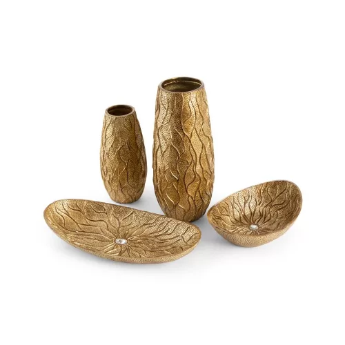 Kiara dekoratív tál domború mintával Arany 38x18x6 cm