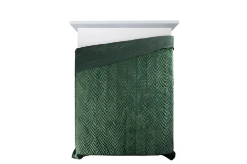 Luiz6 bársony ágytakaró fényes márvány hatású mintával Sötétzöld 220x240 cm